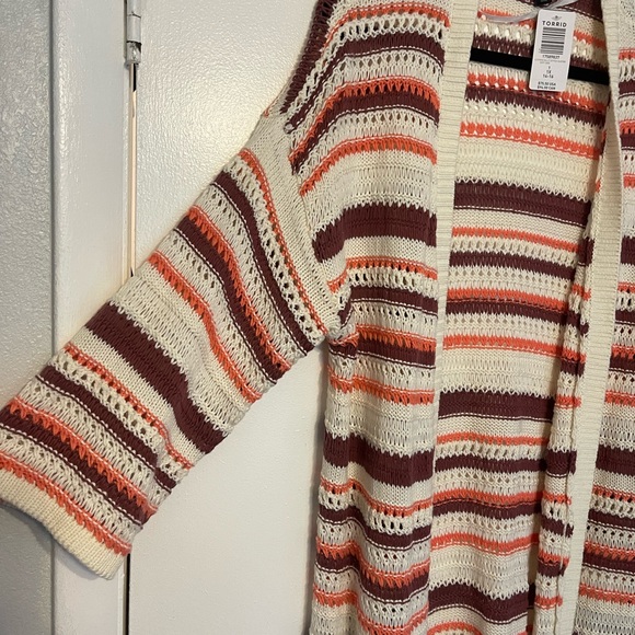 Torrid Duster Cardigan Crochet 1x size 14 - size 16 NWT - Picture 6 of 7